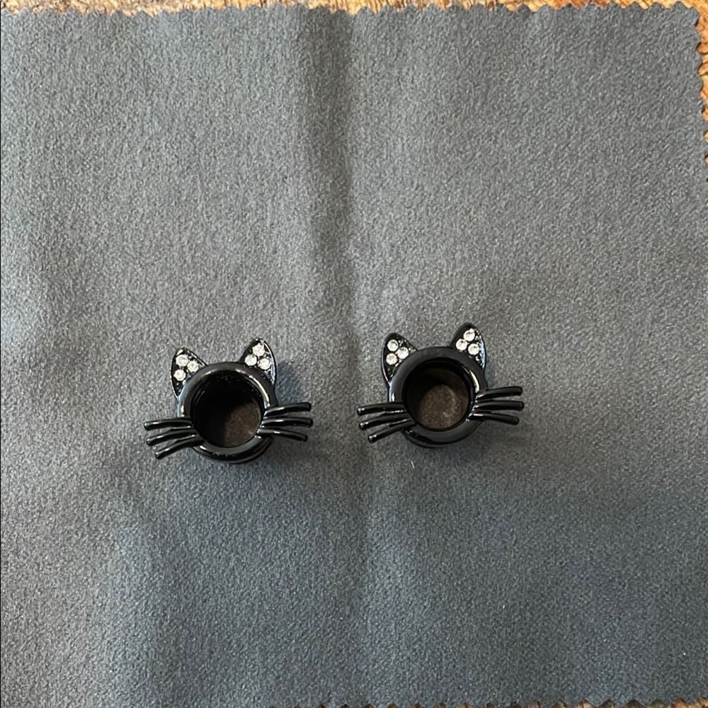 Black Cat Ear Gauges (size 0)